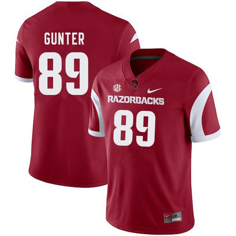 Men #89 Grayson Gunter Arkansas Razorbacks College Football Jerseys-Cardinal